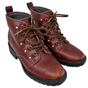 Cole Haan Women's Briana Grand Lace-up Leather Hiker Boots Size 6